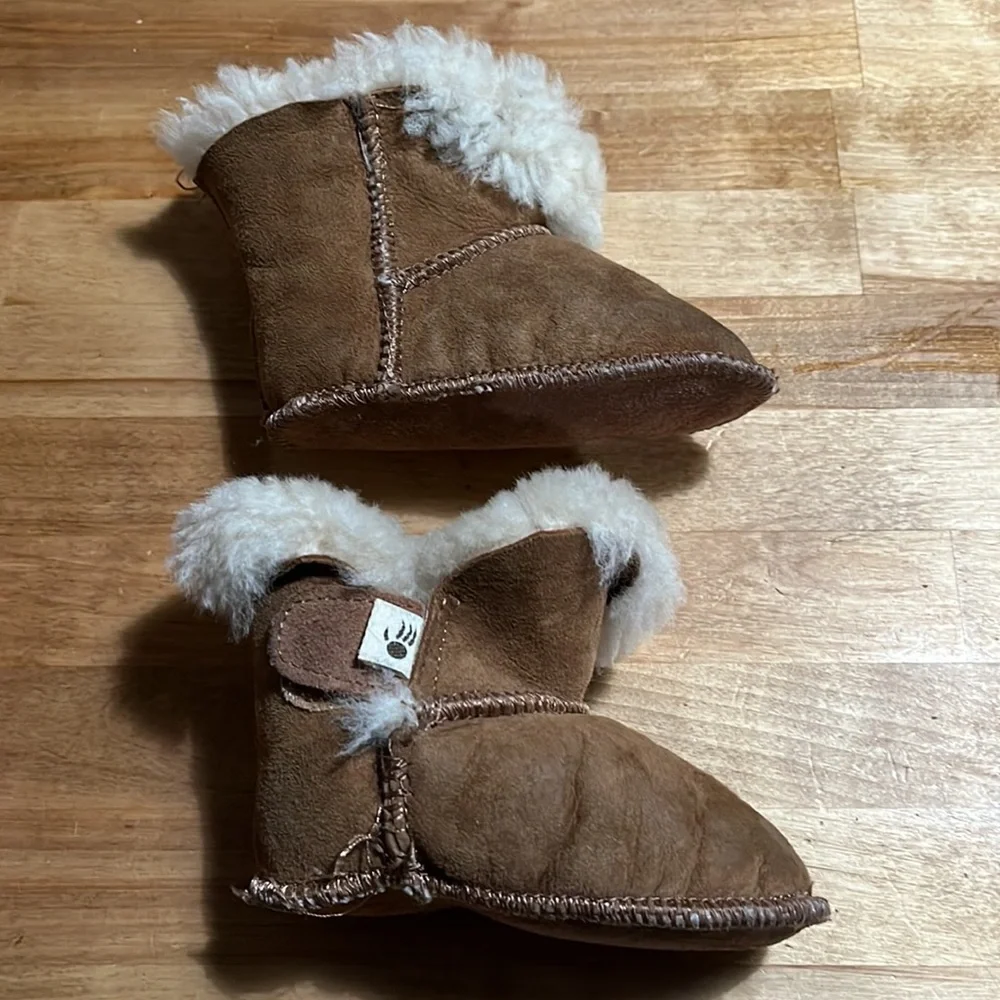 BearPaw 12-18 Month Infant Brown Baby Booties
